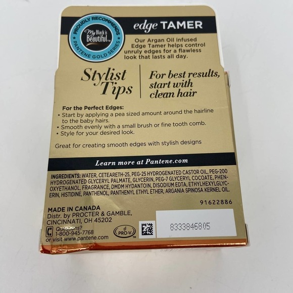Pantene Gold Series Pro-V Edge Tamer Argan Oil Hair Styling 2 Pack 2.6 ounce - Picture 7 of 7